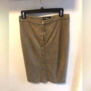 Olive green midi skirt